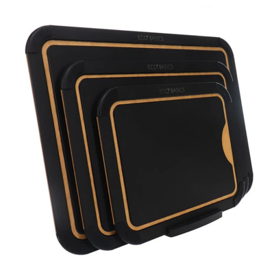 WHITE MAGIC ECO Basics Cutting Board With Juice Grooves (NON-POROUS WOOD FIBRE) BLACK